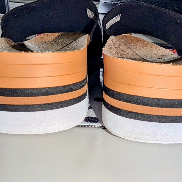 Reef Cushion Scout Cork Slide Sandal Black Vegan Leather Cork Woman Size 8 - Picture 6 of 8